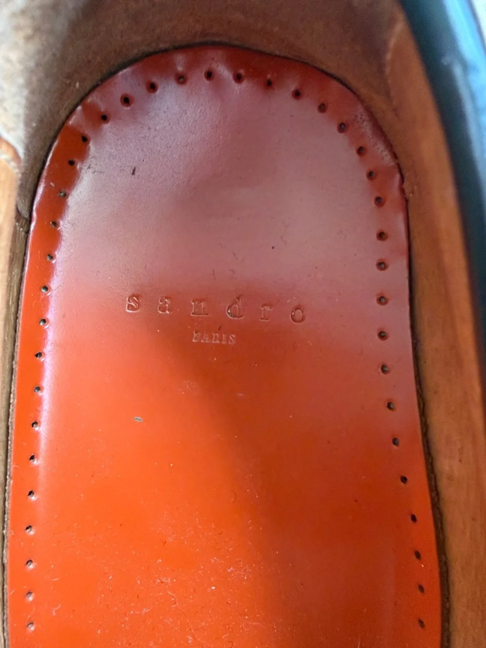 Sandro Black Leather Tassel Loafers with Gold Toe Hardware - Picture 6 of 6